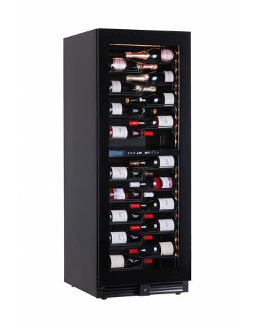 Vetrina per vini ventilata - 1 porta - N° 108 Bottiglie vino - doppia temperatura +2°C+12°C / +12°C +20°C - cm 59,5x70x160,4h