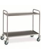 Carrello inox con piani a vasca