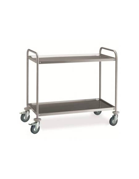 Carrello inox con piani a vasca