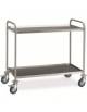 Carrello di servizio inox AISI 201 con 2 piani da 80x50 - Dimensioni esterne cm cm 89x59x94h- Portata complessiva Kg 80