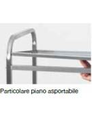 Carrello inox AISI 304 con 2 Piani stampati asportabili da cm 47x44  - Portata Kg 60 - cm 58x51x91h