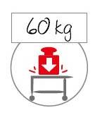 Carrello inox AISI 304 con 2 Piani stampati asportabili da cm 47x44  - Portata Kg 60 - cm 58x51x91h