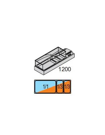 Espositore Da Banco refrigerato Bacinelle GN (tutti i formati GN H MAX. 10 cm) mm L1200XP380XH238