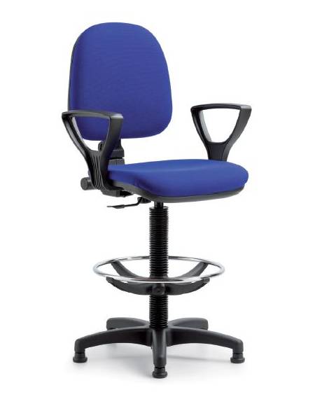 Sgabello ergonomico con poggiapiedi regolabile