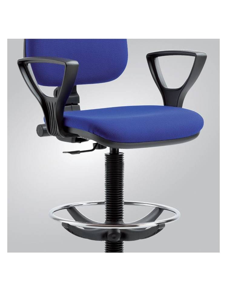 Sgabello ergonomico con poggiapiedi regolabile in altezza - Linea Lem -  Operative - Sedie, panche e poltrone per uf