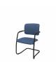 Poltrona visitatore a slitta con braccioli e basi in nylon nero - Rivestimento in tessuto standard