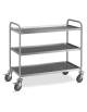 Carrello inox AISI 201 con N° 3 Piani stampati imbullonati da cm 100x60 - Portata Kg 120 - cm 109x69x95h