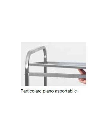 Carrello inox con N° 3 Piani stampati -cm 58x51x110h