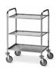 Carrello inox AISI 304 con 3 piani asportabili a vasca da cm 75x44 - Portata totale Kg 60 - cm 86x51x110h