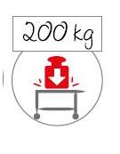 Carrello inox AISI 304 per trasporto pesante - 3 piani stampati cm 80x50, saldati - Portata complessiva Kg 200 - cm 89x59x95h