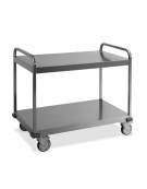 Carrello in acciaio inox AISI 304 per trasporto pesante - 3 piani lisci saldati - Portata Kg 300 - cm 108x61x93h