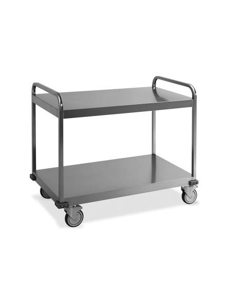 Carrello in acciaio inox AISI 304 per trasporto pesante - 3 piani lisci saldati - Portata Kg 300 - cm 108x61x93h