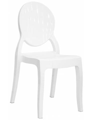 Sedia con struttura in policarbonato trasparente o colore bianco / nero - cm 41x45x95h