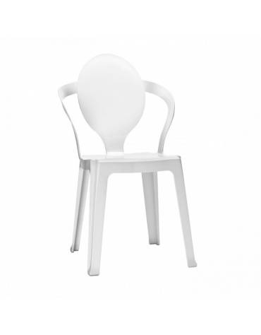 Sedia in policarbonato trasparente , trasparente fumè oppure bianco - Per uso interno ed esterno - Certificata Catas