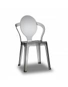 Sedia in policarbonato trasparente , trasparente fumè oppure bianco - Per uso interno ed esterno - Certificata Catas