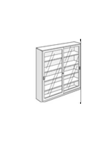 ARMADIO ANTE SCORREVOLI IN VETRO TEMPERATO CON SERRATURA cm. 150 x 37 x 200 h.