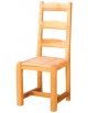 Sedia in legno con schienale alto e seduta in paglia - cm 46x49x108h