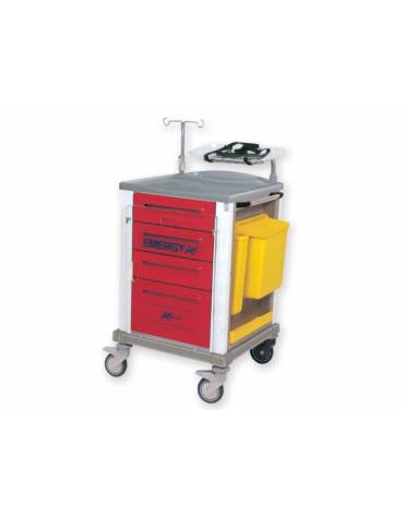 Carrello emergenza in acciaio verniciato e plastica - cm 82x64x100h