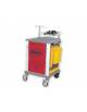 Carrello emergenza ambulatorio rsa piccolo in acciaio verniciato e plastica - cm 67x64x100h - Con 4 cassetti