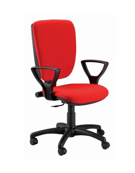 Sedia ufficio ergonomica con braccioli nero rosso