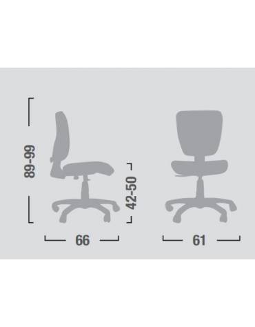 Sedia dattilo ergonomica bassa con braccioli