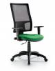Sedia dattilo ufficio con braccioli regolabili e schienale a rete-Conforme norme UNI EN 1335-Rivestimento tessuto ignifugo