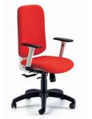 Poltrona ergonomica oscillante mov 28 per ufficio con braccioli bianchi regolabili -Rivestimento in tessuto ignifugo