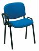 Sedia ufficio fissa con un bracciolo imbottita ed impilabile - Rivestimento in tessuto colore nero o blu