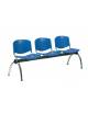 Panca attesa a 3 posti con scocca in polipropilene - Colori Blu, giallo, nero, rosso, verde - cm 176x45x45/79h