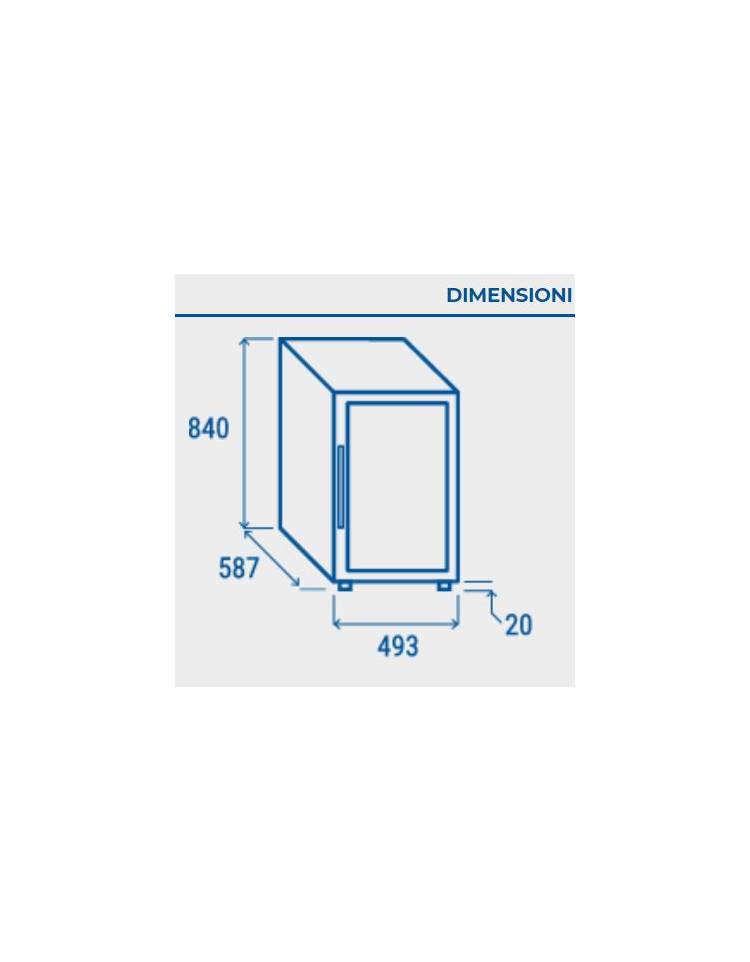 CANTINETTA VINO DOPPIA TEMPERATURA DA 45 BOTTIGLIE CM.:65X63X98 -  Refrigerazione