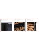 Cantinetta per vino ventilata - porta in vetro nero senza cornice - N° 19 Bottiglie vino - +2°C /+20°C - cm 29,5x57,3x82h