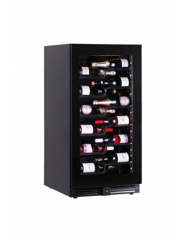 Vetrina per vini ventilata - 1 porta in vetro senza cornice - N° 68 Bottiglie vino- temperatura +2°C+20°C - cm 59,5x70x121h