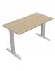 Scrivania dattilo per ufficio con gambe a T-cm 80x60x73h-Colore piano:Bianco-Grigio-Noce chiaro e scuro-Rovere chiaro e tabacco-