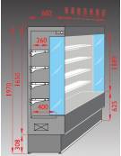 Murale refrigerato INOX per latticini cm 68x60x197h