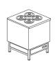 Banco gelato a pozzetto con riserva N° 4+4 Carapine ( escluse ) - Refrigerazione ventilata - Motore esterno incluso - cm 67,1x69