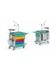 CARRELLO EMERGENZA PRONTO SOCCORSO COMPATTO AMBULATORIO RSA A 5 CASSETTI - CM 92X55X100H