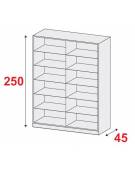 ARMADIO METALLICO A GIORNO N° 5+5 RIPIANI - CM 180x45x250h