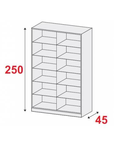 ARMADIO METALLICO A GIORNO N° 5+5 RIPIANI - CM 150x45x250h