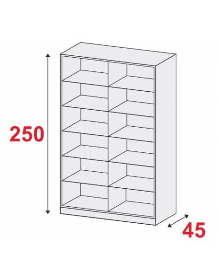 ARMADIO METALLICO A GIORNO N° 5+5 RIPIANI - CM 150x45x250h