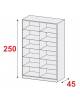 ARMADIO METALLICO A GIORNO N° 5+5 RIPIANI - CM. 150 x 45 x 250 h.