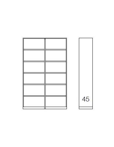 ARMADIO METALLICO A GIORNO N° 5+5 RIPIANI - CM 150x45x250h