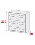 ARMADIO METALLICO A GIORNO N° 4+4 RIPIANI - CM 180x60x200 h - Colore a scelta