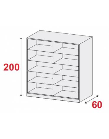 ARMADIO METALLICO A GIORNO N° 4+4 RIPIANI - CM 180x60x200 h - Colore a scelta