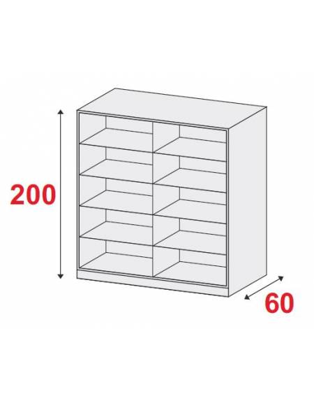 ARMADIO METALLICO A GIORNO N° 4+4 RIPIANI - CM 180x60x200 h - Colore a scelta