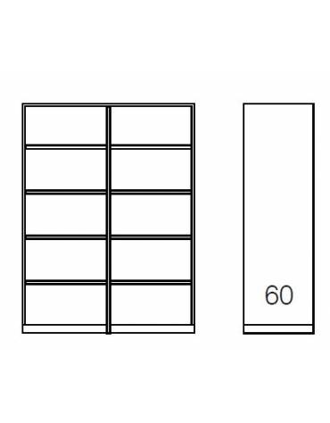 ARMADIO METALLICO A GIORNO N° 4+4 RIPIANI - CM 180x60x200 h - Colore a scelta