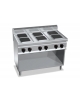 CUCINA ELETTRICA PROFESSIONALE 6 PIASTRE QUADRE SU MOBILE CM 120X71,4X90H