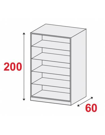 ARMADIO METALLICO A GIORNO N° 4 RIPIANI - CM 120x60x200h