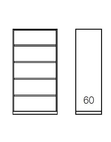ARMADIO METALLICO A GIORNO N° 4 RIPIANI - CM 120x60x200h