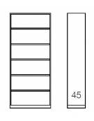 ARMADIO METALLICO A GIORNO N° 5 RIPIANI - CM 120x45x250h