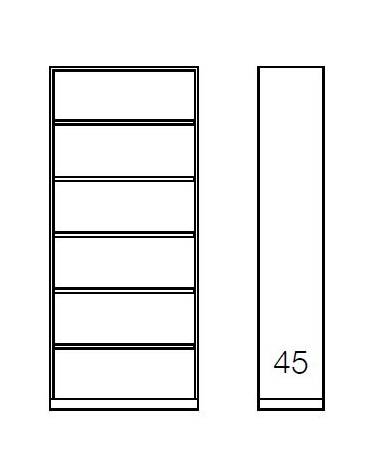 ARMADIO METALLICO A GIORNO N° 5 RIPIANI - CM 120x45x250h